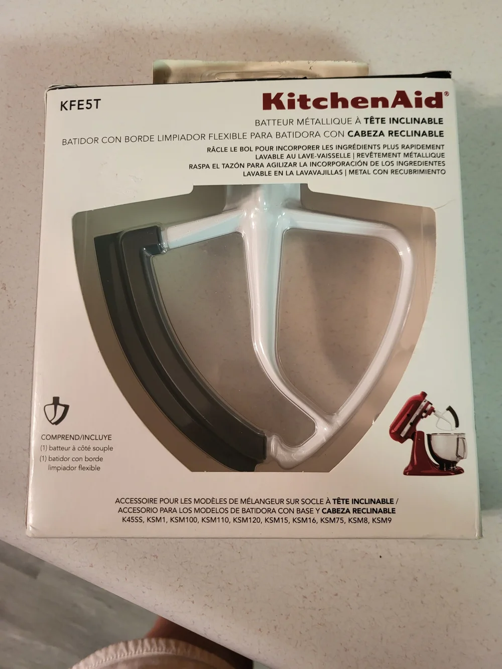 KitchenAid White and Gray Flex Edge Beater - Tilt-Head Mixer Accessory